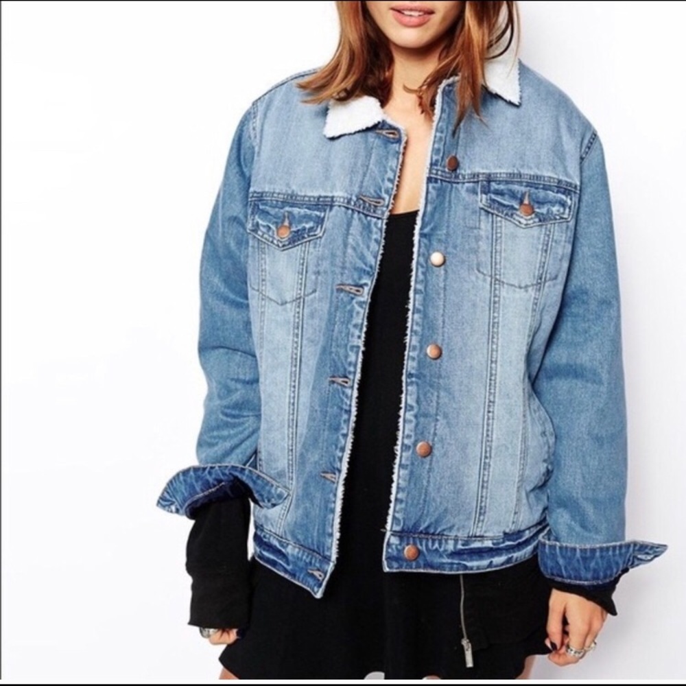 ASOS Sherpa Lined Denim Jacket